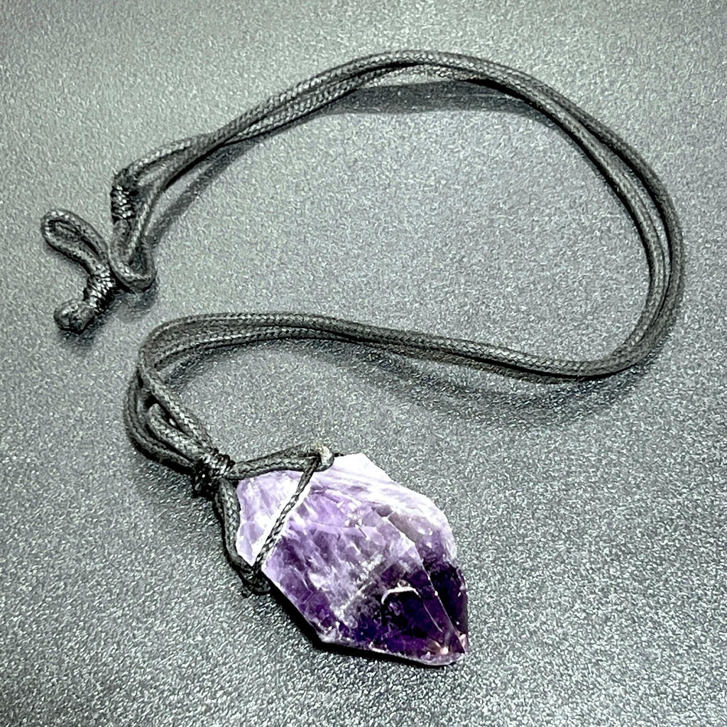 Dark Amethyst Raw Point Necklace