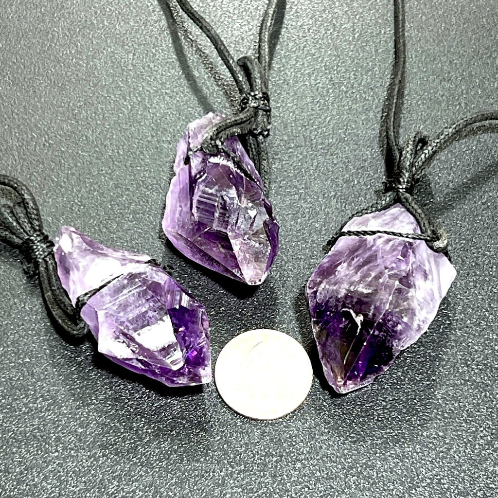 Dark Amethyst Raw Point Necklace