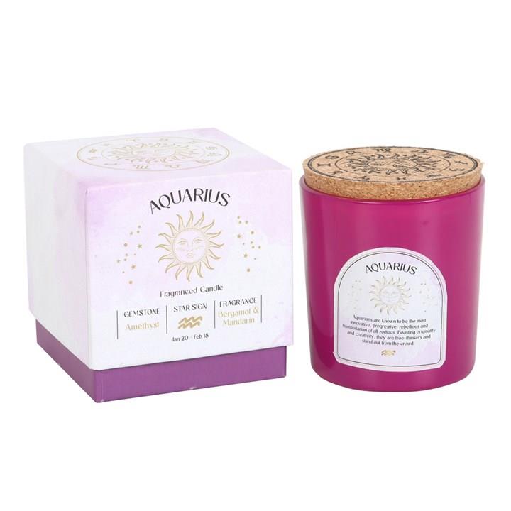 Scented Zodiac Crystal Candle