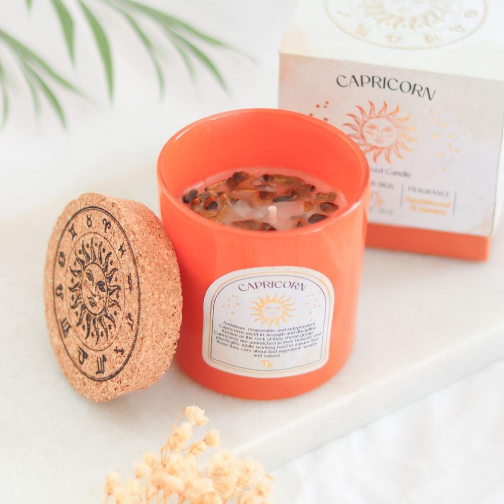 Scented Zodiac Crystal Candle