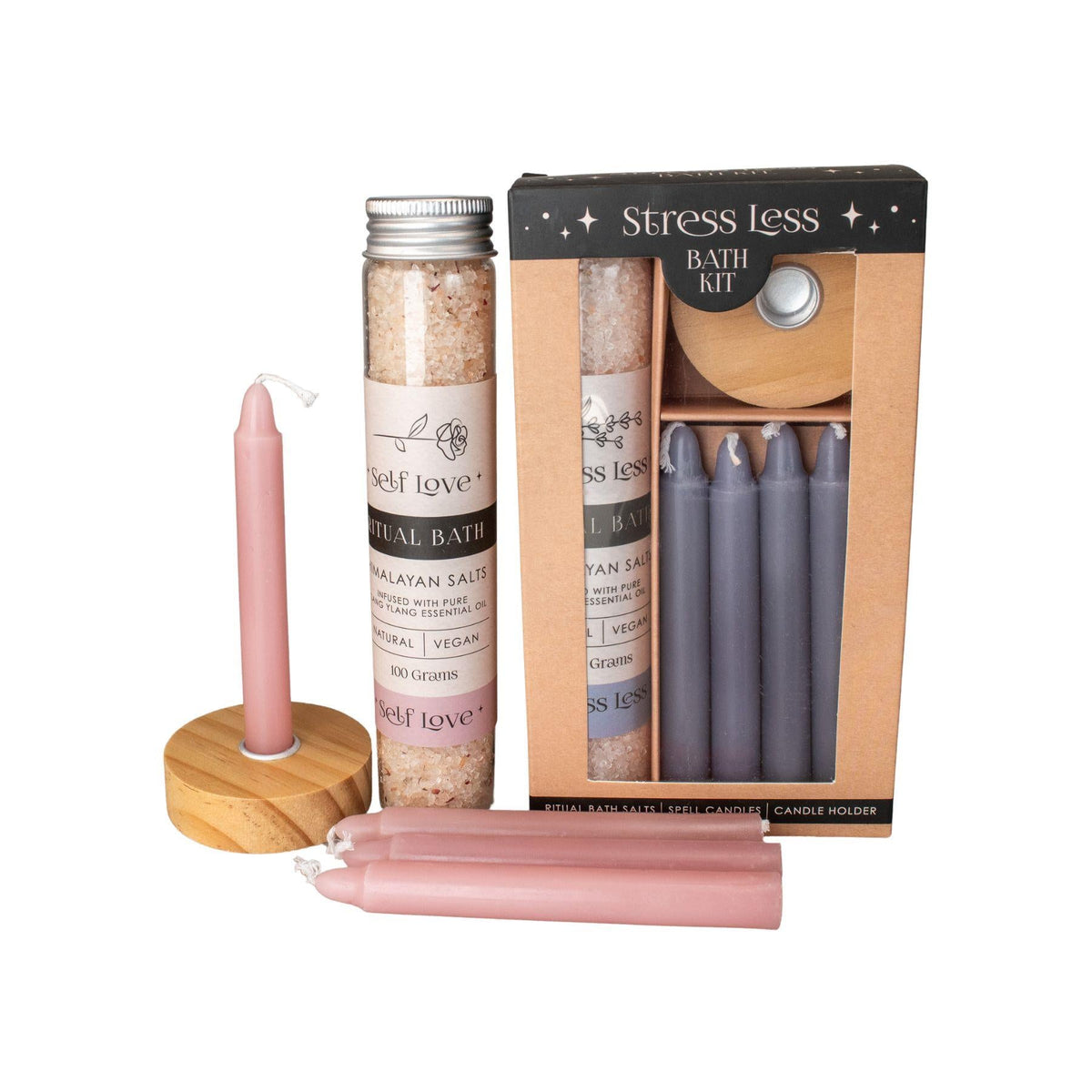 Ritual Bath Kit for Witches | Spell Candles, Bath Salts & Spiritual Cleansing Set