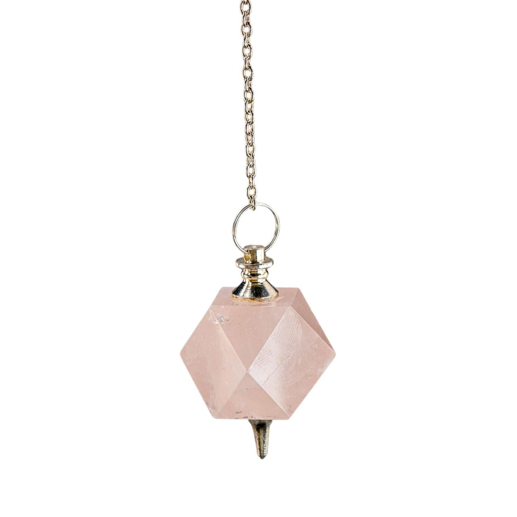 Hexagonal Rose Quartz Pendulum