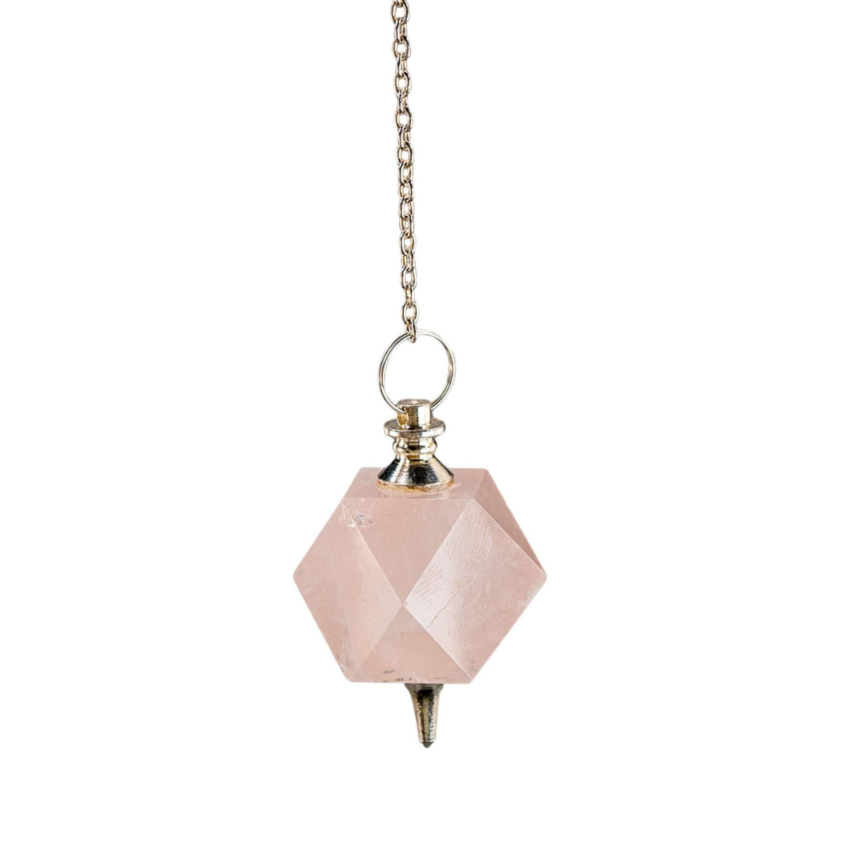Hexagonal Rose Quartz Pendulum