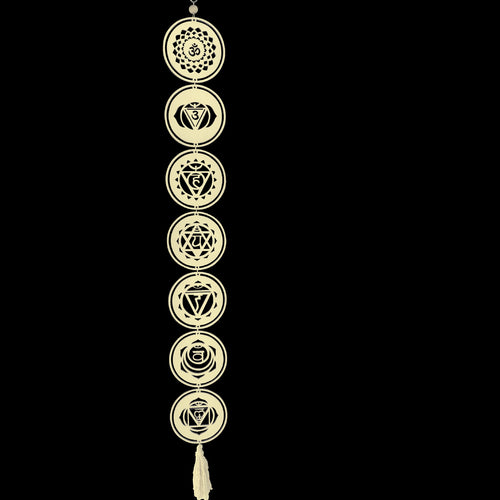 Bohemian Wooden Moon Phase & Healing Meditation Wall Hanging (120 cm)